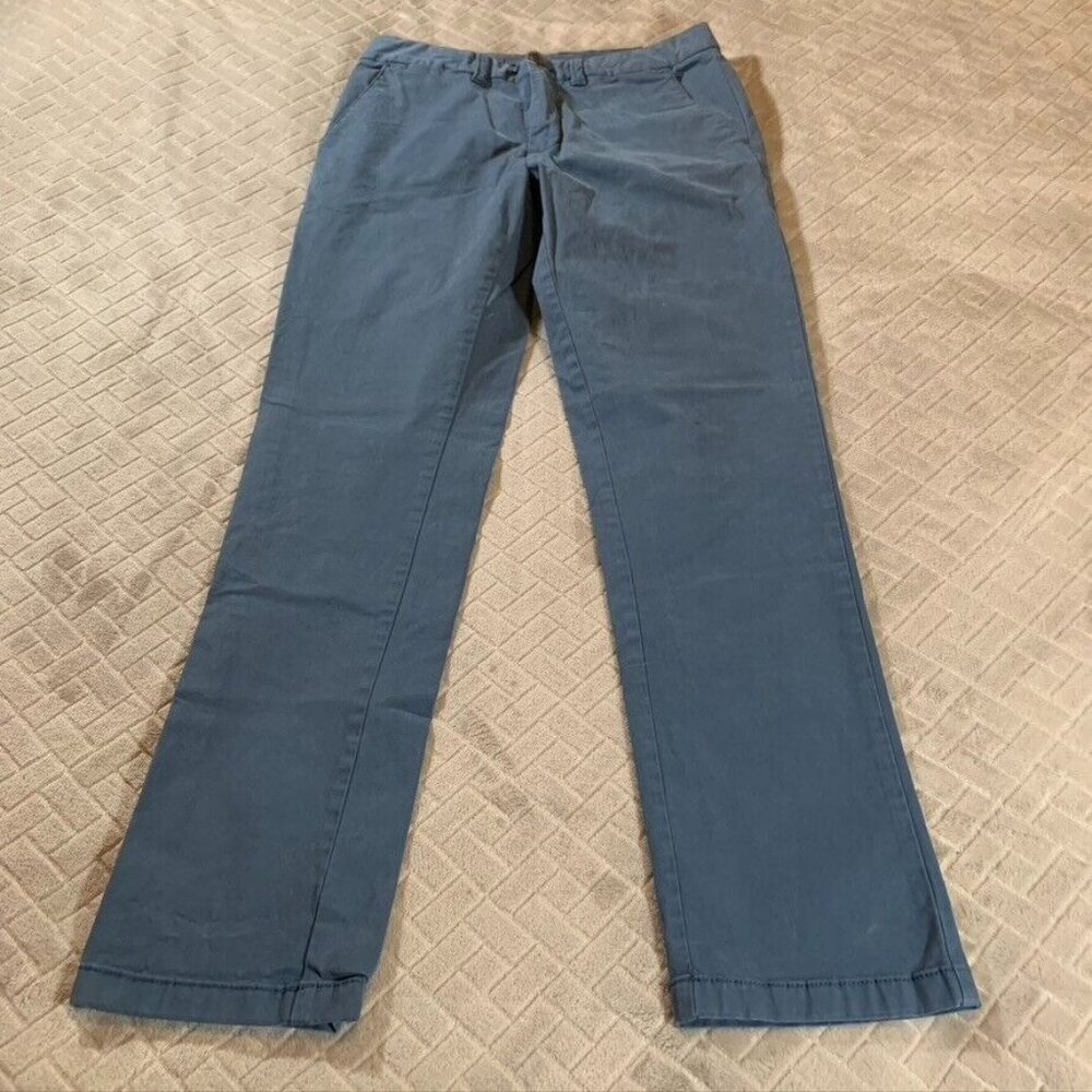 Fat Face Mens 32x31 Chino Pants Blue Straight Leg Mid Rise Stretch